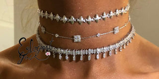 SILVER SPIKE CHOKER - ELEGANT GIRLS