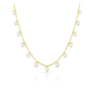 WHITE DANGLING HEART CHOKER - ELEGANT GIRLS