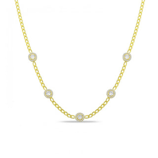 GOLD ROUND SOLITAIRE CHOKER - ELEGANT GIRLS