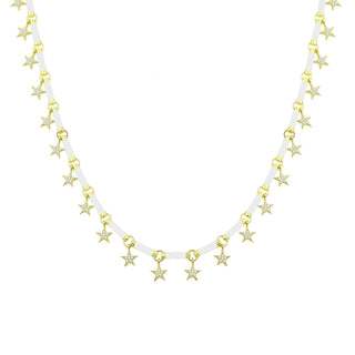 WHITE STARS DANGLE CANDY CHOKER - ELEGANT GIRLS