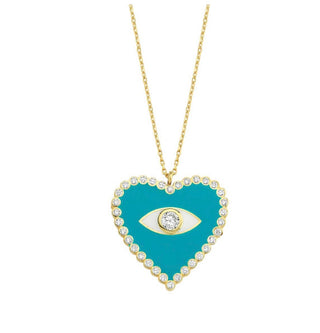 TURQUOISE HEART EYE NECKLACE
