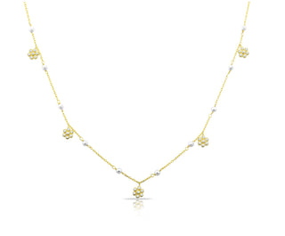FLOWERS PEARLS NECKLACE