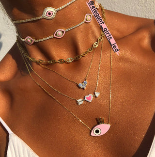 MINI HEART NECKLACE AND CHOKER - ELEGANT GIRLS