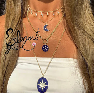 STAR DUST NECKLACE NAVY BLUE