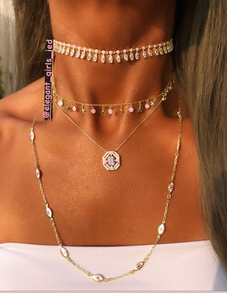 PINK DECO ART NECKLACE - ELEGANT GIRLS