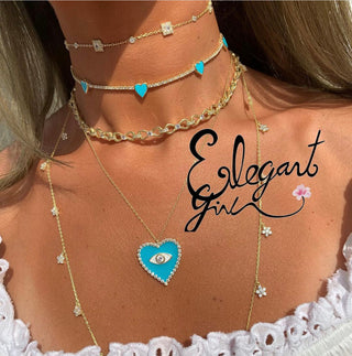 TURQUOISE HEART EYE NECKLACE