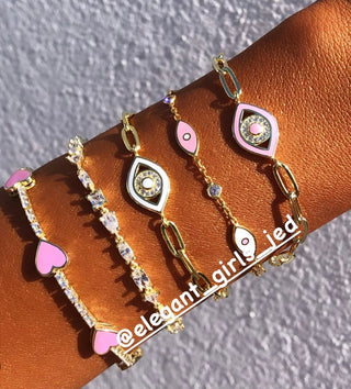 PINK X WHITE EYES BRACELET