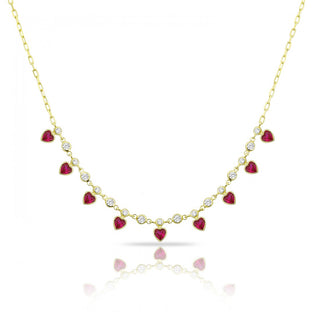 DIAMONDS DANGLING HEART CHOKER