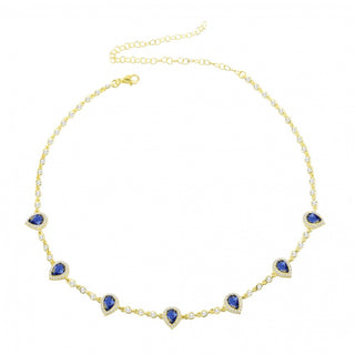 SAPPHIRE BLUE MARQUISE CHOKER - ELEGANT GIRLS