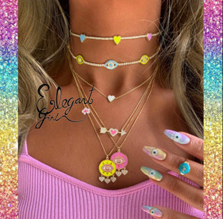 LOVE ATTACK PINK NECKLACE - ELEGANT GIRLS