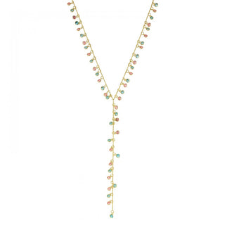 Y SHAPE PASTEL DIAMONDS  NECKLACE