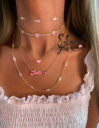 DOUBLE SIDE EYE CHOKER & LONG NECKLCE