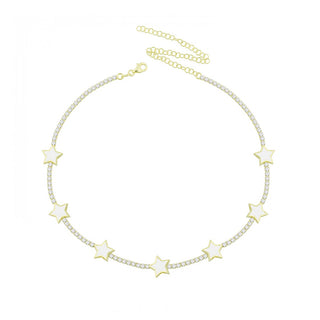 WHITE STARS TENNIS  CHOKER