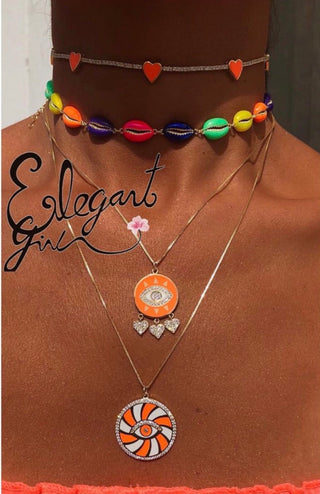 NEON SHELL CHOKER