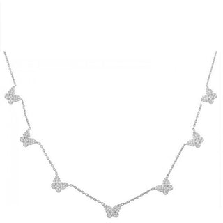 SILVER BUTTERFLY CHOKER & LONG NECKLACE - ELEGANT GIRLS