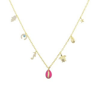 NEON PINK BEACH NECKLACE - ELEGANT GIRLS