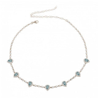 SILVER BLUE MARQUISE CHOKER - ELEGANT GIRLS