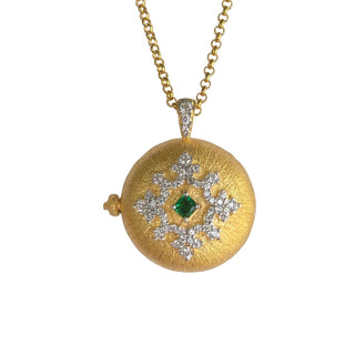LUXURY EMERALD GREEN LOCKET NECKLACE