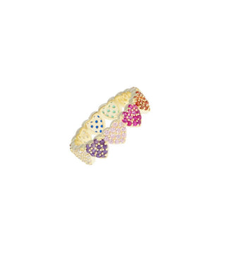 RAINBOW HEARTS RING