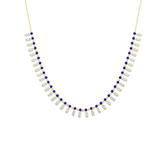 NAVY BLUE BEADS MARQUISE CHOKER