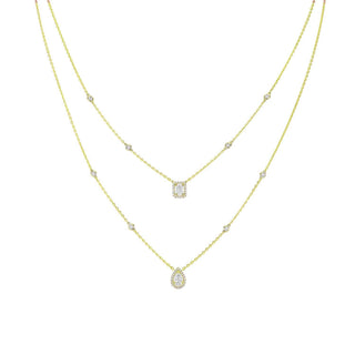 LAYER DOUBLE STONE NECKLACE