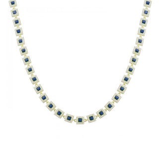 NAVY BLUE SQUARE DIAMOND FULL CHOKER
