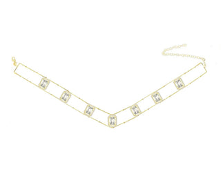 MULTI SQUARE STONES  LINE CHOKER