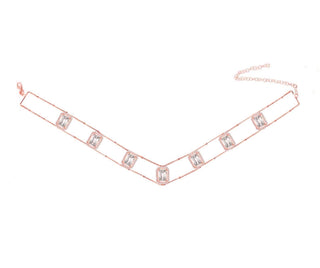 MULTI SQUARE STONES  LINE CHOKER