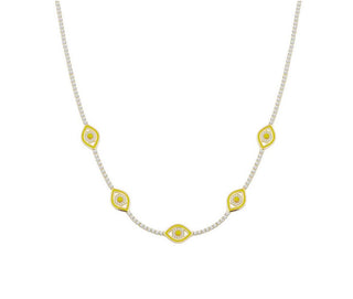 BIG EYES TENNIS CHOKER YELLOW