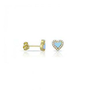 MINI BLUE HEART STUD EARRING