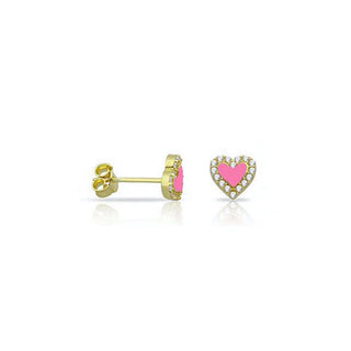 MINI PINK HEART STUD EARRING