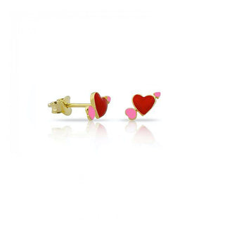 MINI RED LOVE HEART STUD EARRING