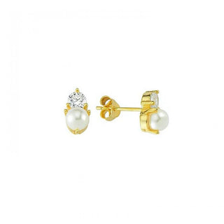 PEARL DIAMOND STUD EARRING
