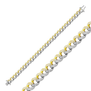 HALF GOLD HALF SILVER CUBAN ANKLET