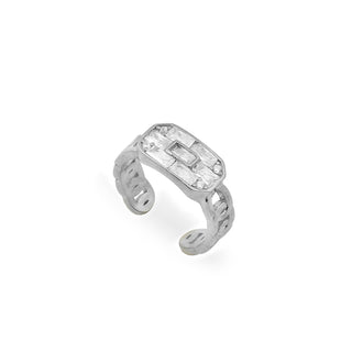 CUBAN BAGUETTE STONE RING