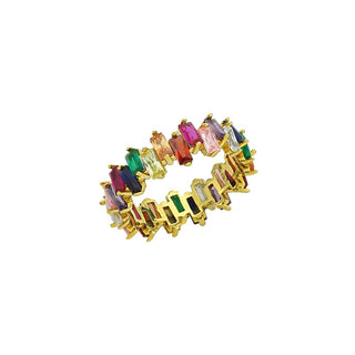 FIRE RAINBOW BAGUETTE RING
