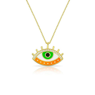 All the eyes on u neon orange necklace