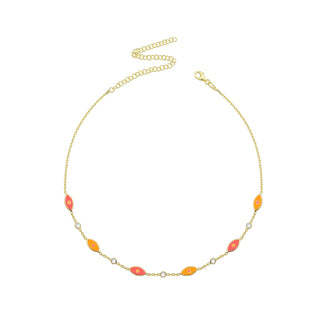 HOT PINK X ORANGE EYES CHOKER
