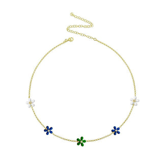 DARK MIX 5 FLOWERS CHOKER