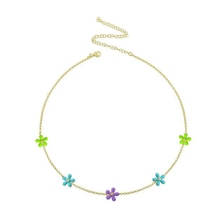 PASTEL 5 FLOWERS CHOKER