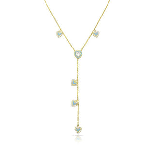 BLUE Y HEARTS NECKLACE