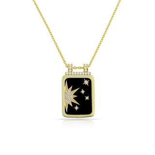 BLACK STARS BAR NECKLACE