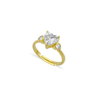 WHITE INFINITY HEART SOLITAIRE RING