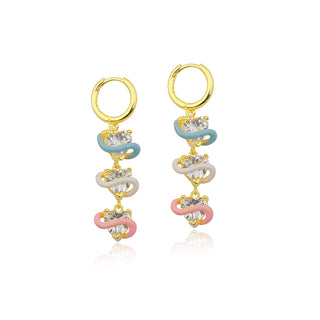 TRI COLOR DREAM  HEART EARRING