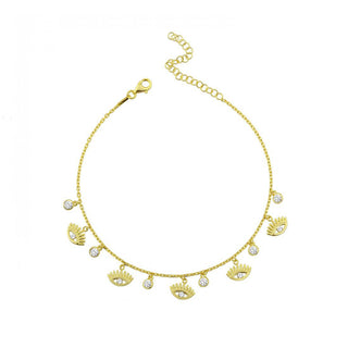 DIAMOND WITH EYES DROP ANKLET