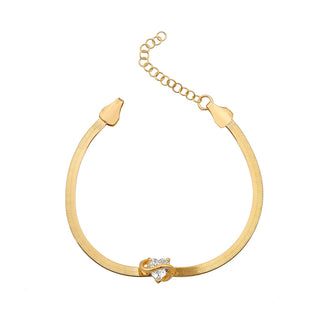 SNAKE SKIN GOLD DREAM HEART BRACELET