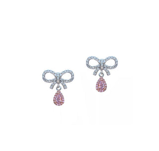 PINK MARQUISE BOW EARRING
