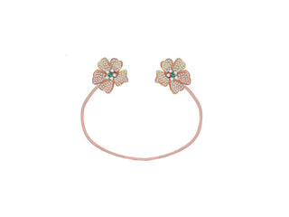 ROSE GREEN STONES FLOWERS BRACELET