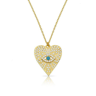 SPARKLE HEART EYE NECKLACE
