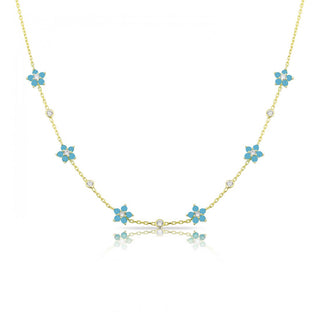 TURQUOISE FLOWERS CHOKER